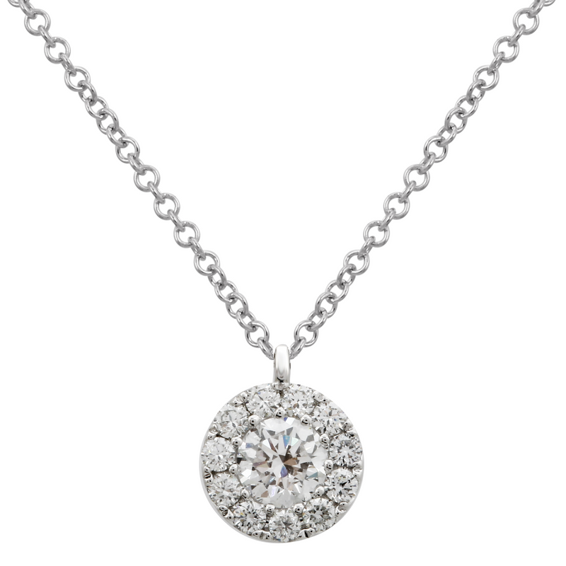 Diamond Halo Pendant.