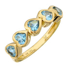 Bezel Gemstone Hearts Ring.