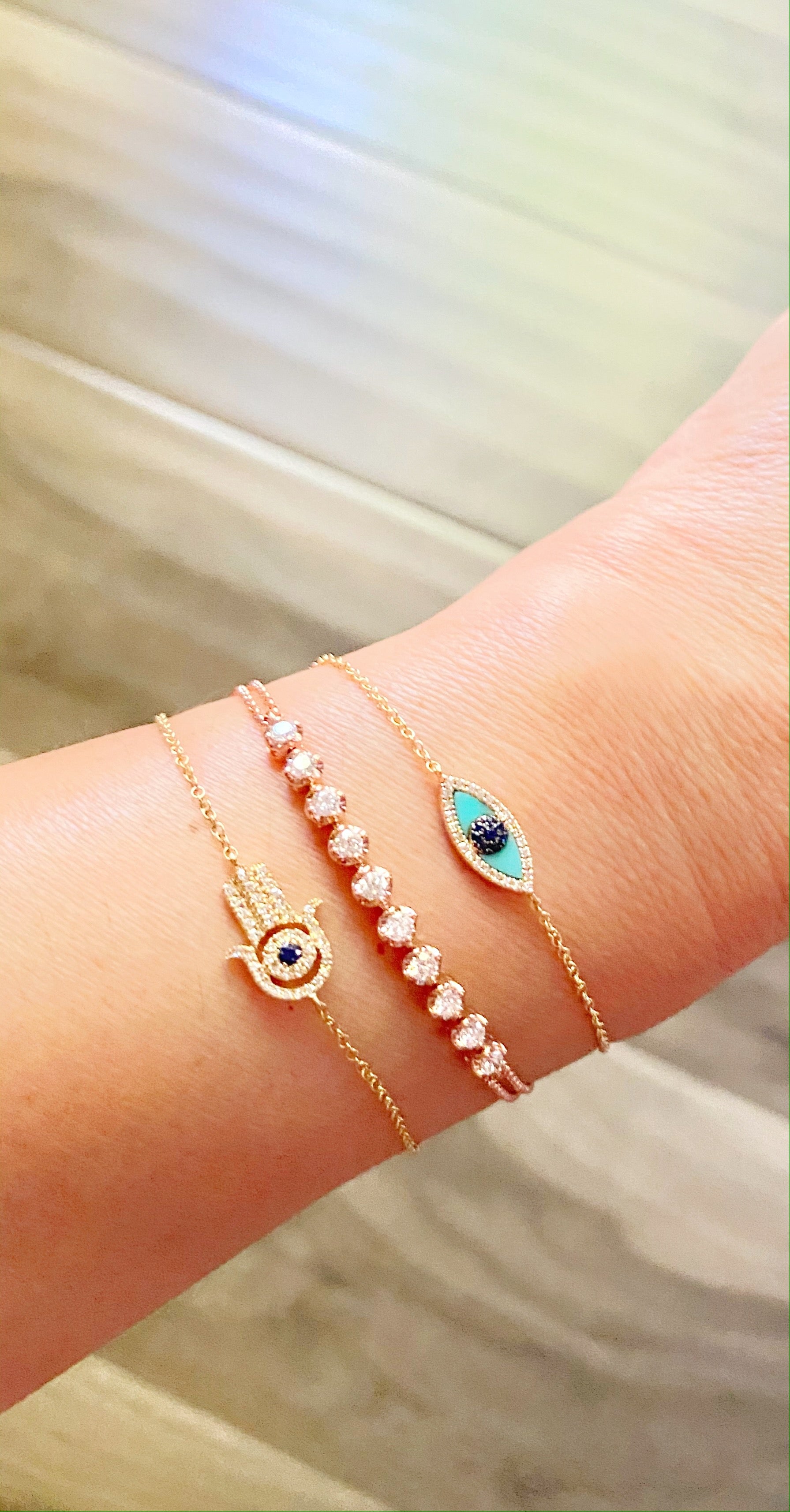 Diamond Charm Strand Bracelet.