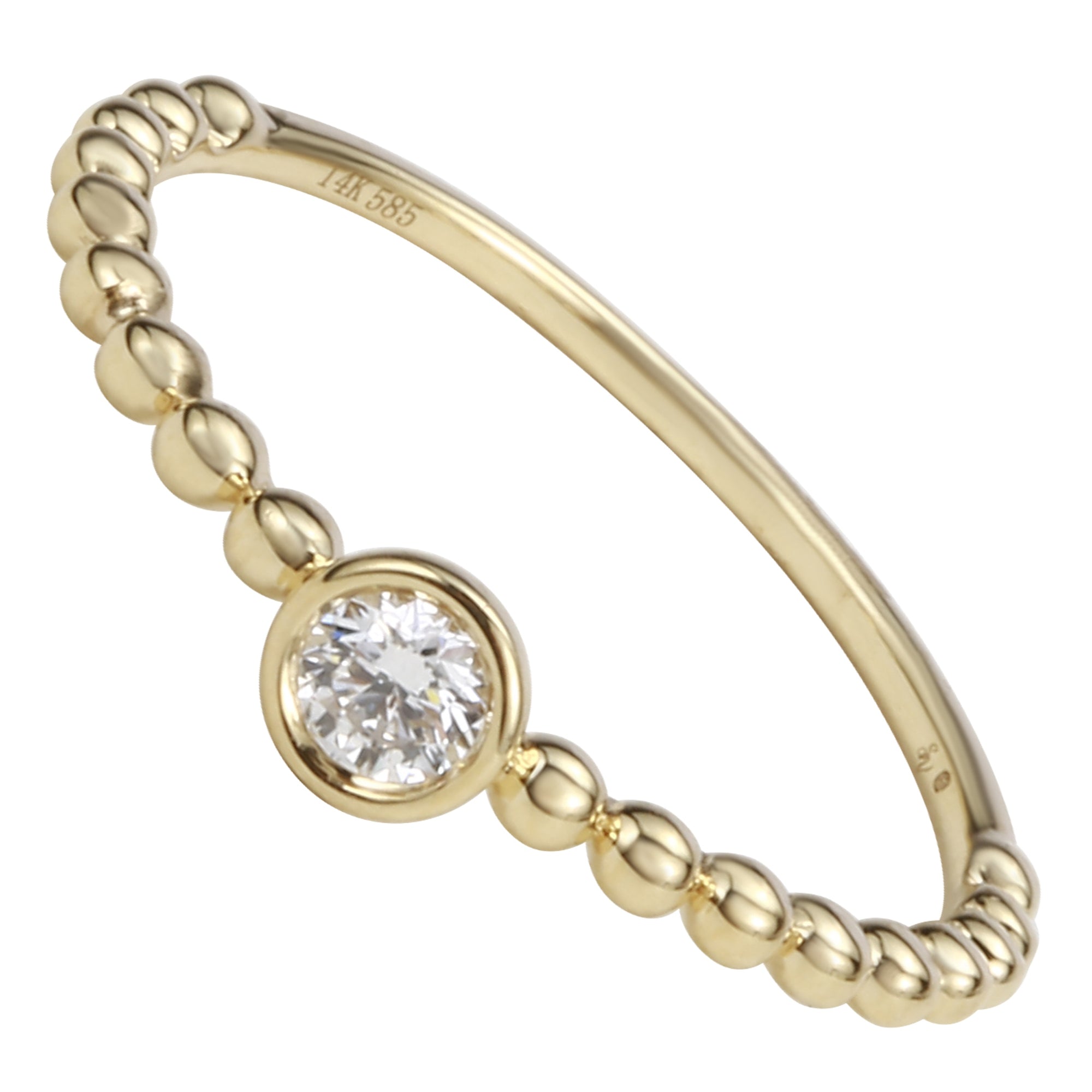 Beaded Bezel Stack Ring.