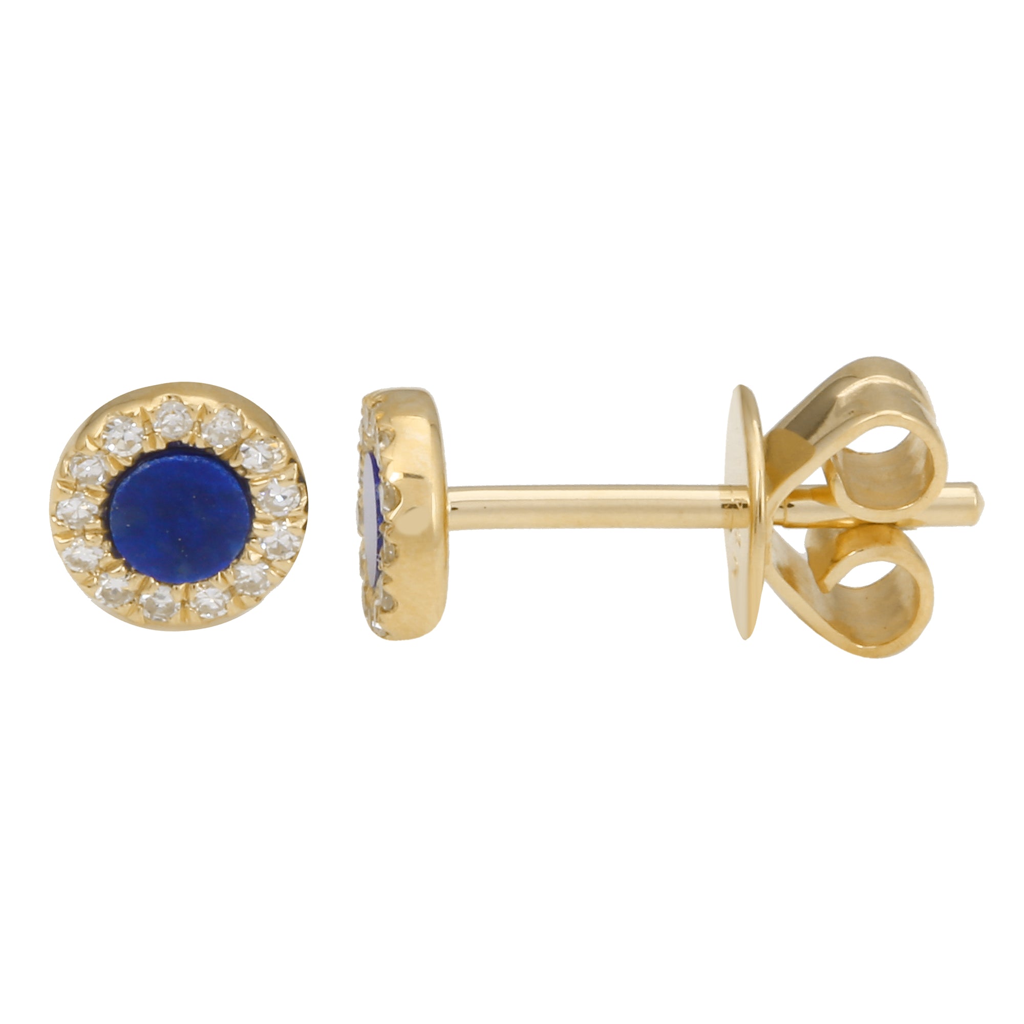 Mini Lapis Halo Earrings.