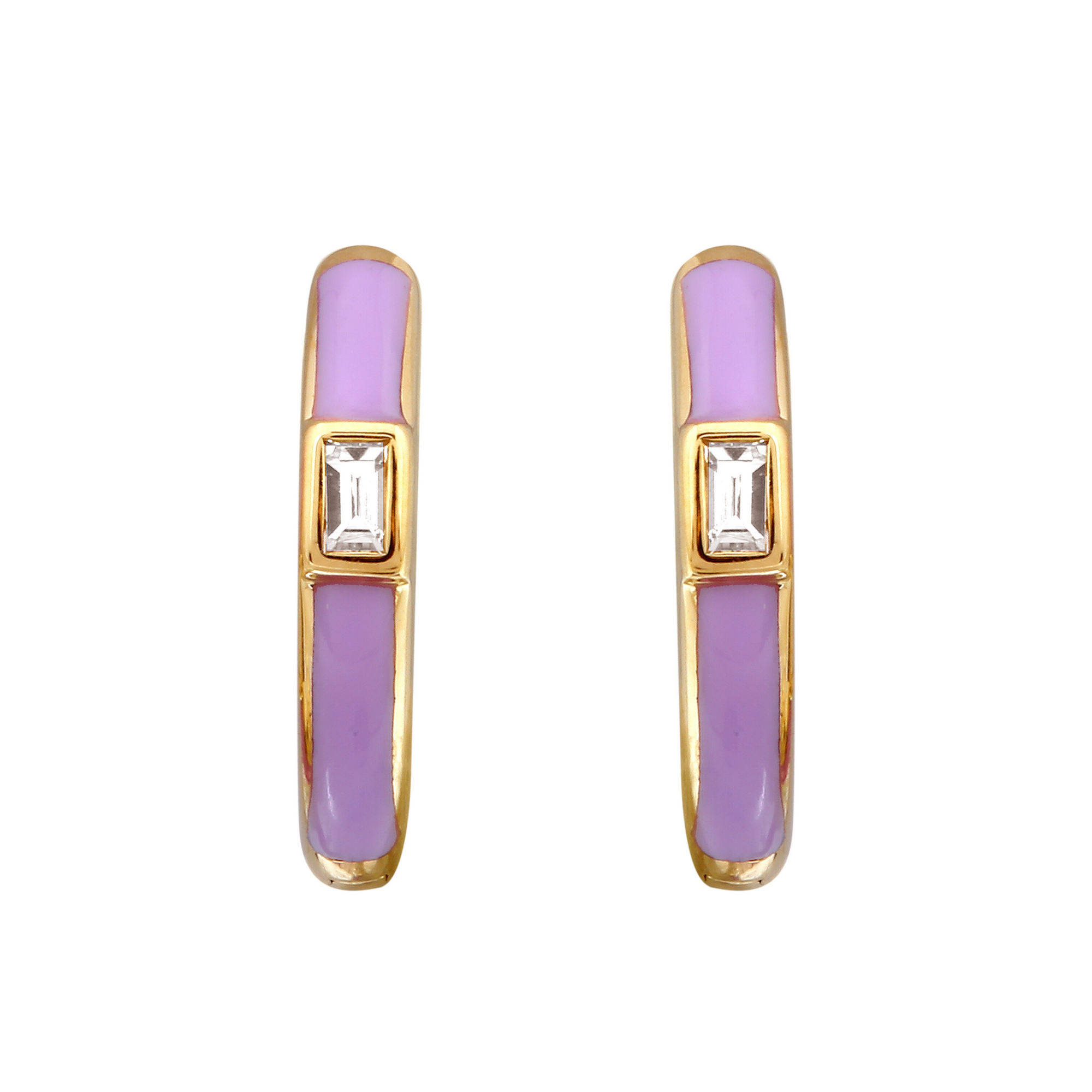 Lavender Baguette Hoops.