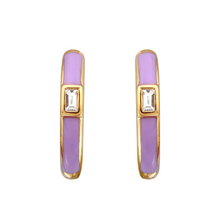 Lavender Baguette Hoops.