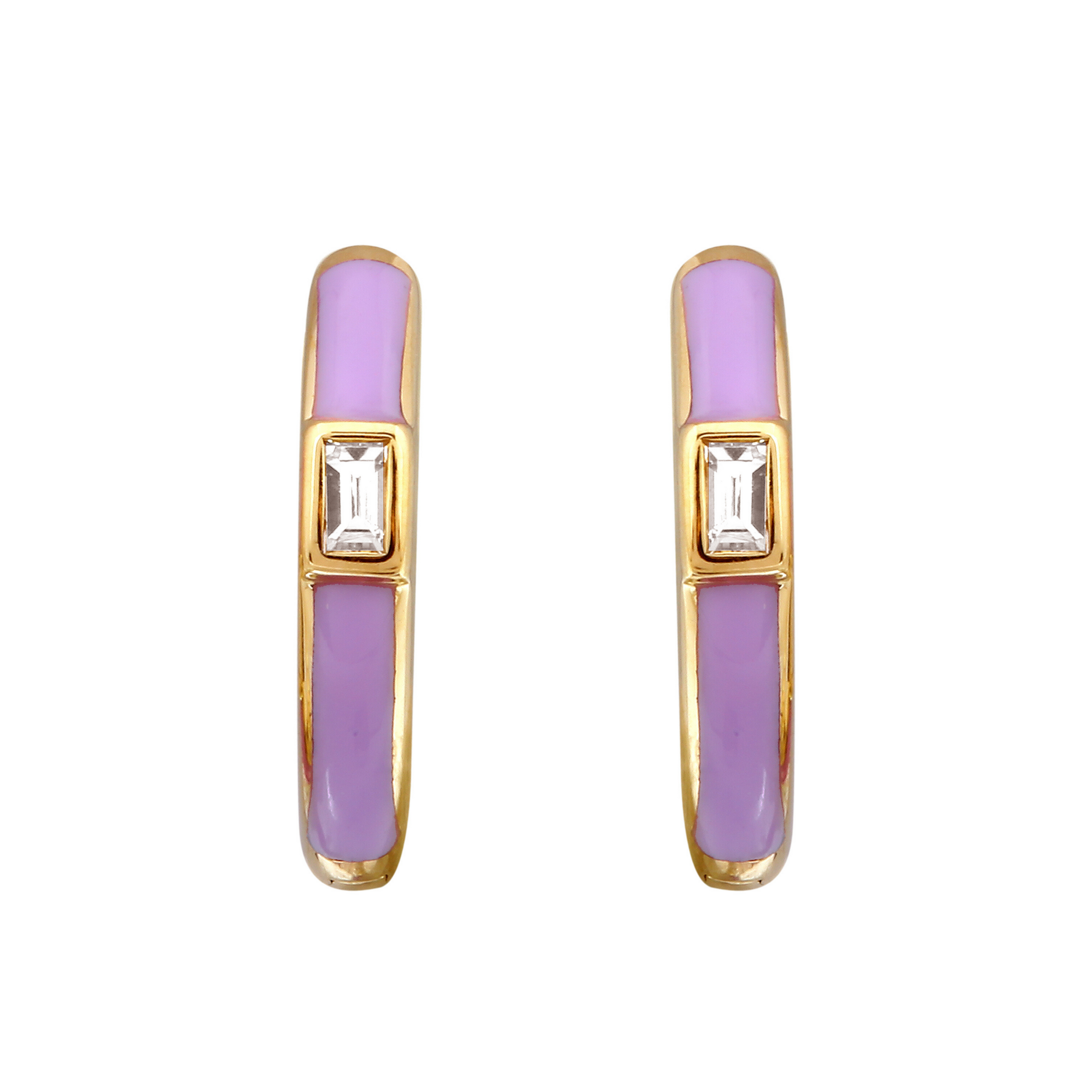 Lavender Baguette Hoops.