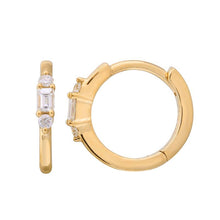 Diamond Baguette Huggie Hoop Earrings - ECOMARK Diamonds