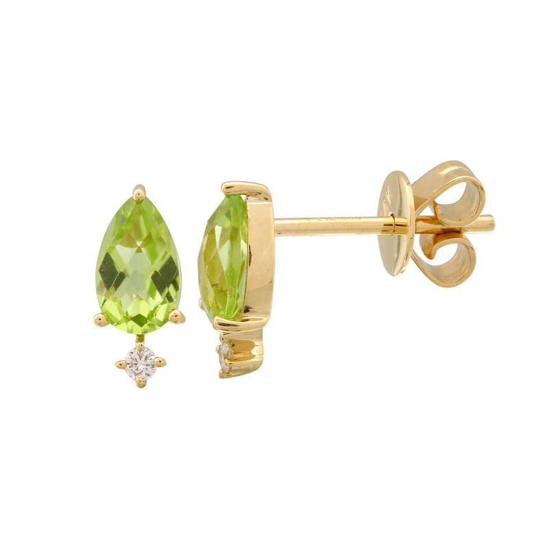 Peridot Pear Stud Earrings.