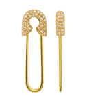 Endless Safety Pin Crawler Earrings.