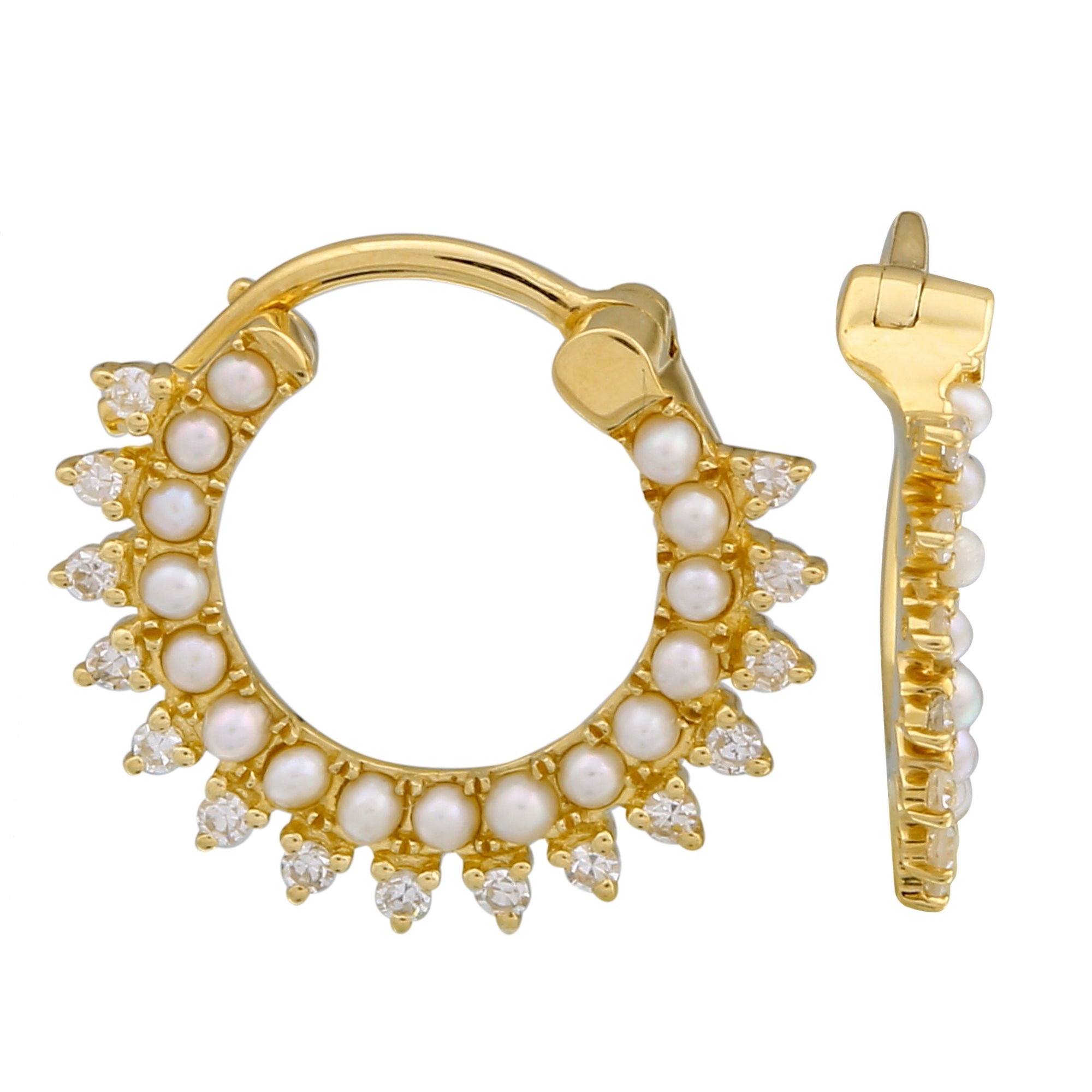 Pearl Lace Hoop Earrings.
