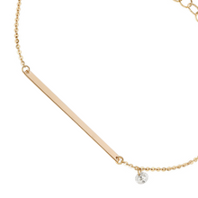 Engravable Drilled Diamond Charm ID Tag Bracelet.