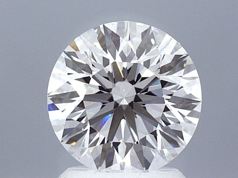 2.15 Carat Round Brilliant Super Ideal Lab Grown Diamond, Certified E-VS1-3EX-10 H&A.