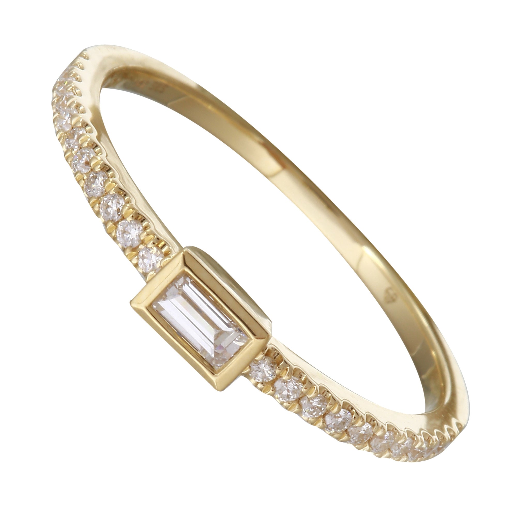 Solitaire Baguette Stack Ring.