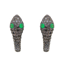 Black Diamond Snake Huggie Hoops.
