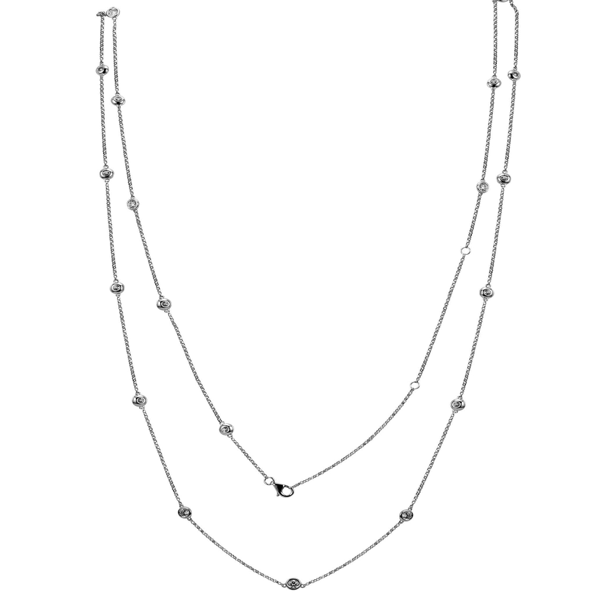 Extra Long Diamond Strand Necklace.