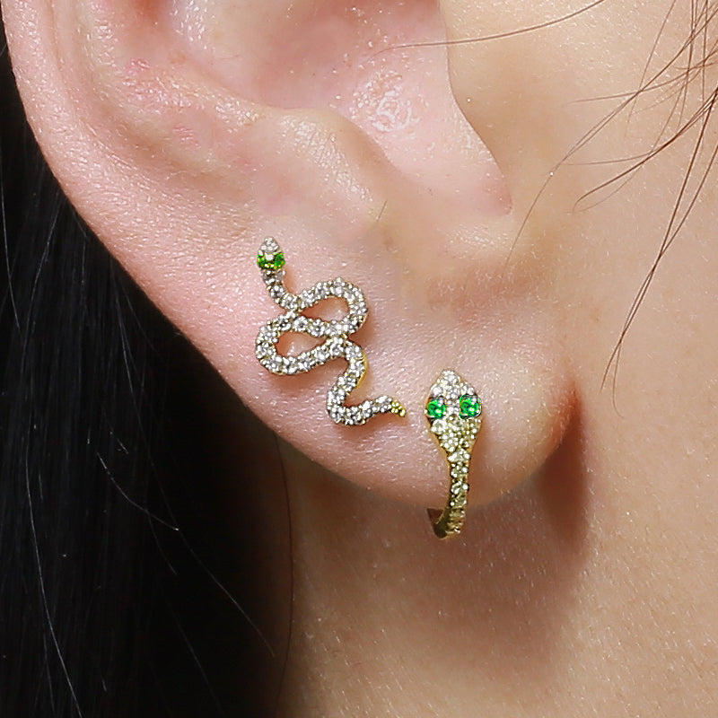 Snake Cuff Hoop Earrings.
