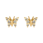 Yellow Diamond Butterfly Studs.
