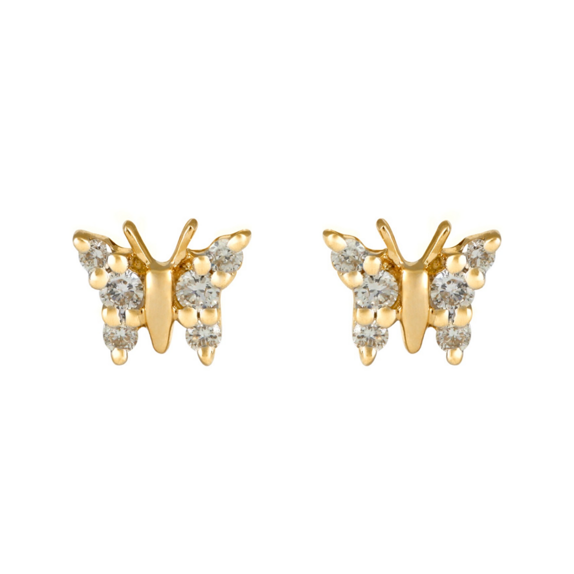 Yellow Diamond Butterfly Studs.