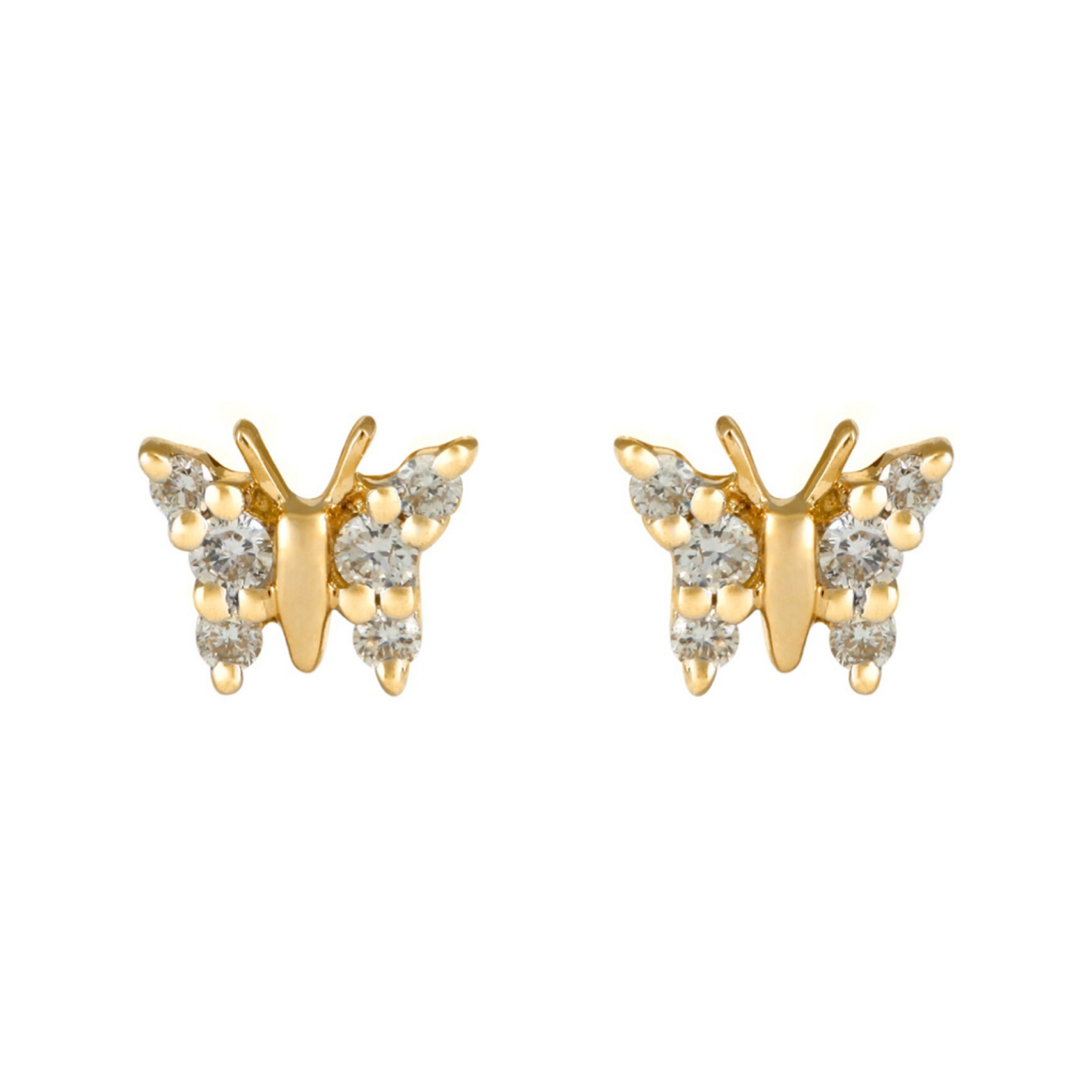 Yellow Diamond Butterfly Studs.