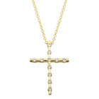 Diamond Bamboo Cross Pendant Necklace.