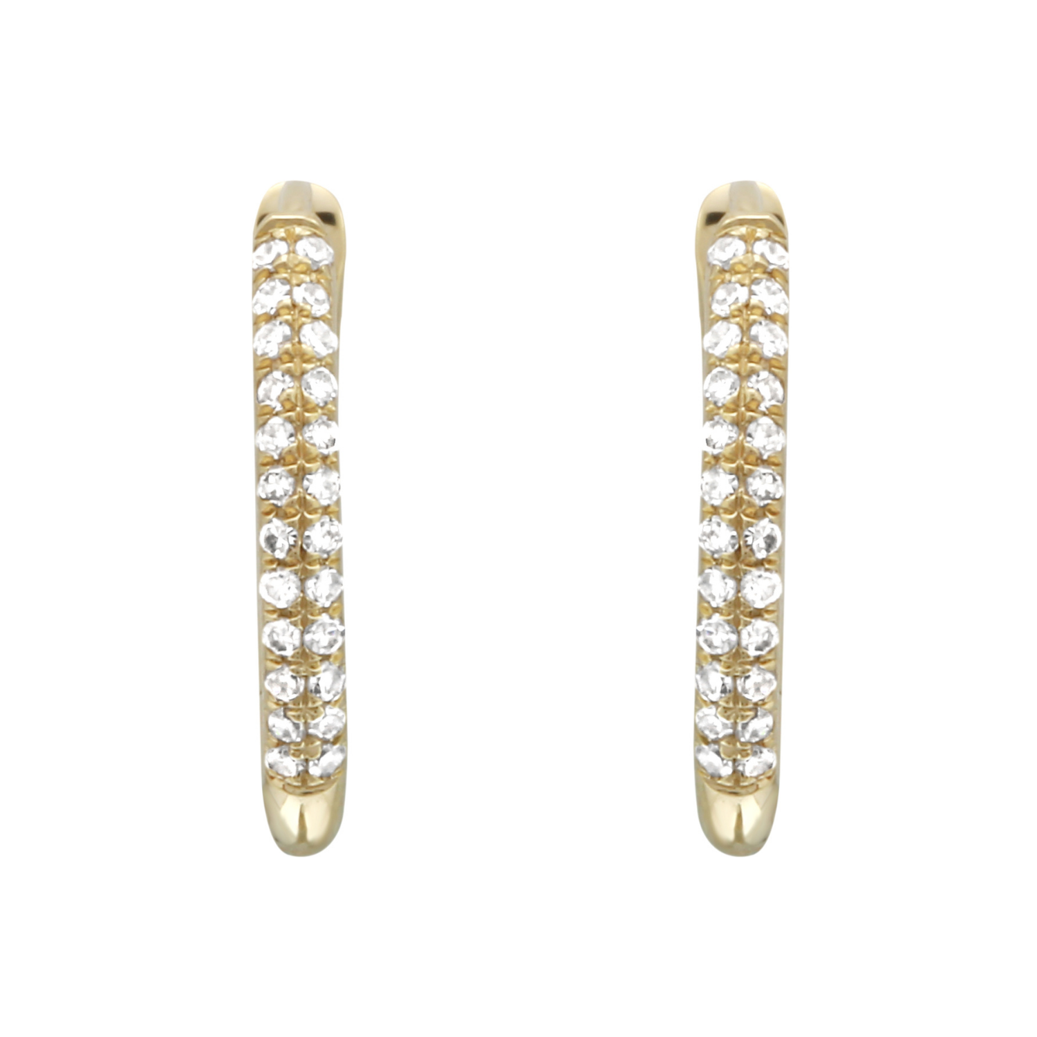 Diamond Tube Hoop Earrings.