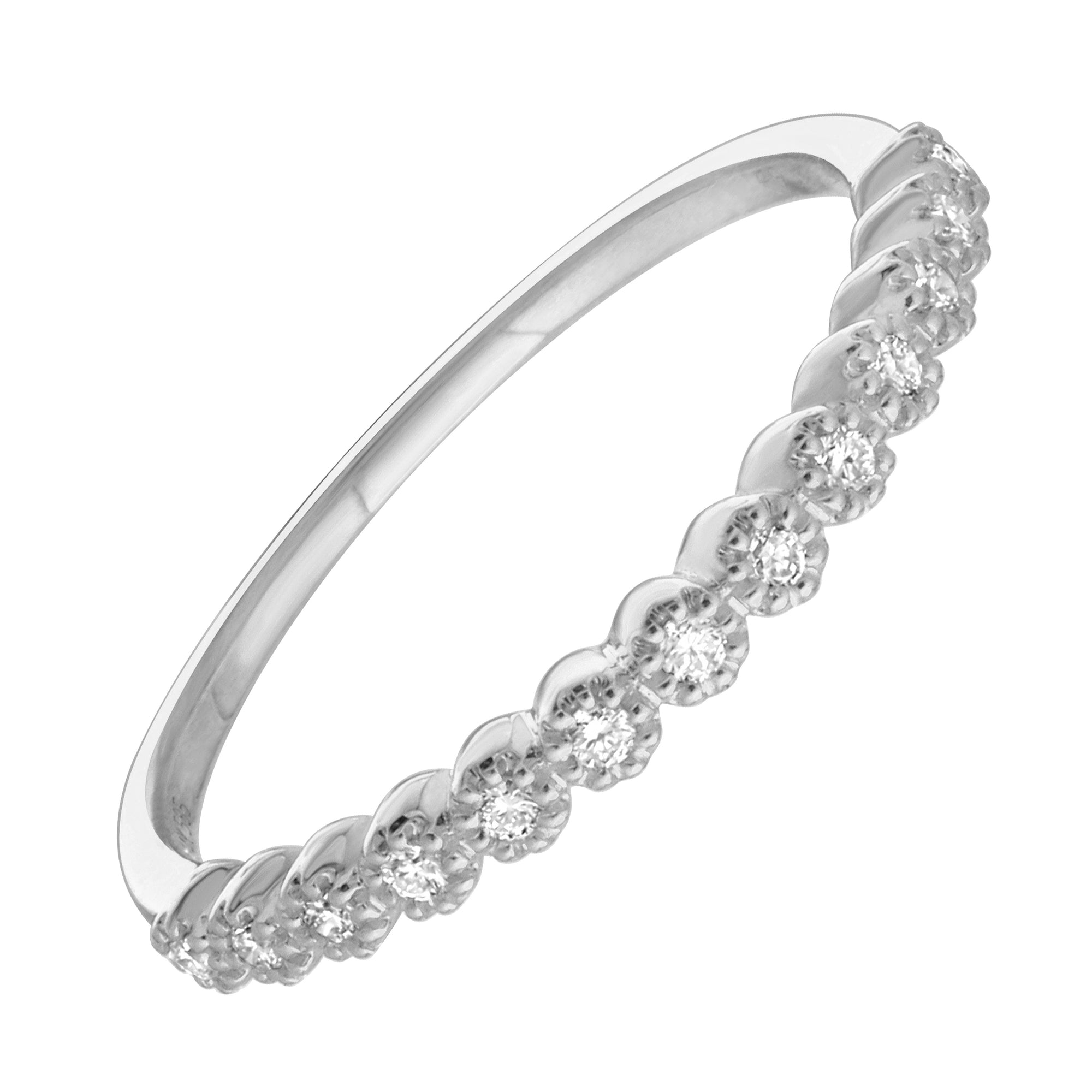 Diamond Milgrain Stack Ring.