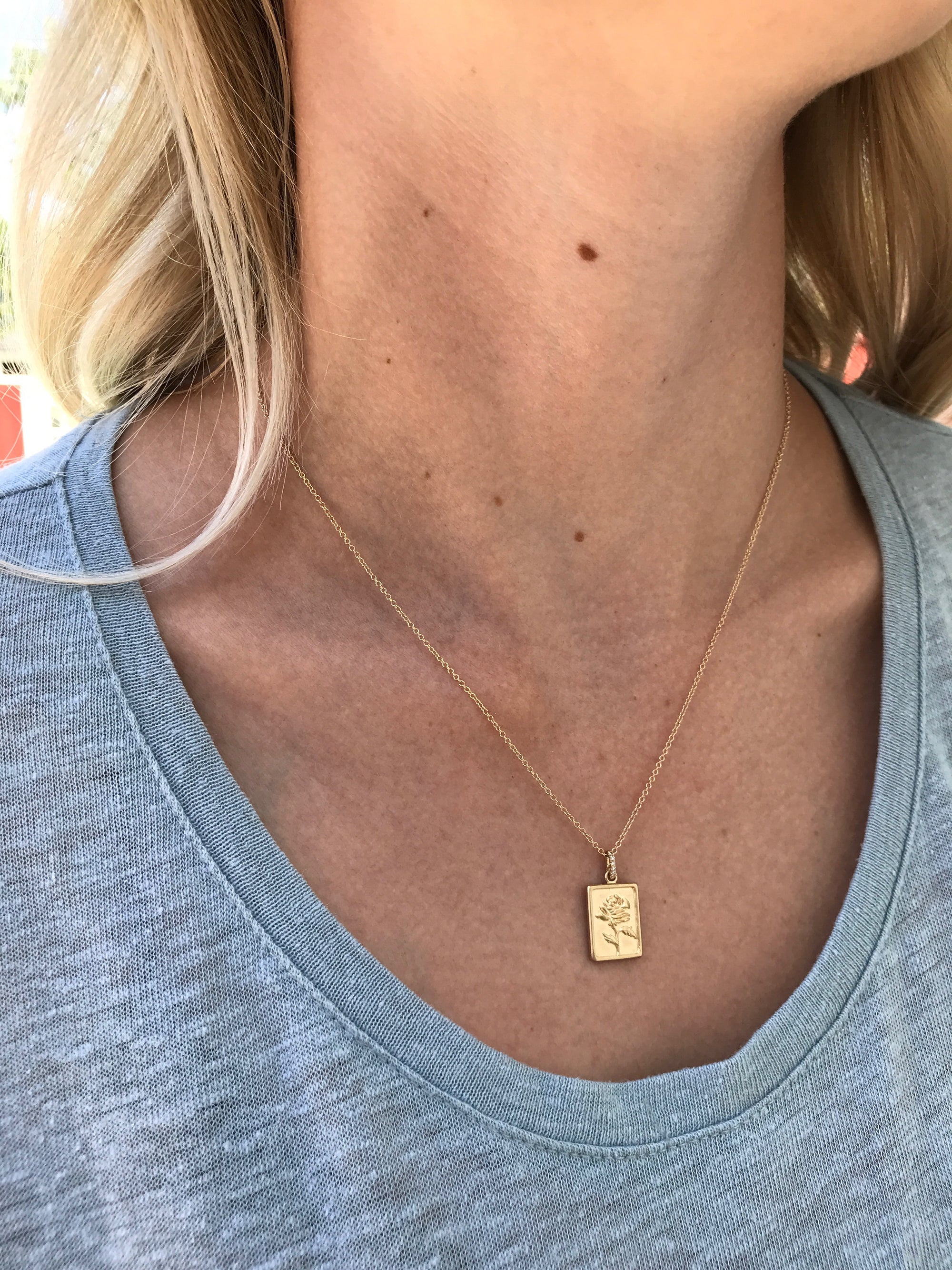 Rose Tag Pendant.