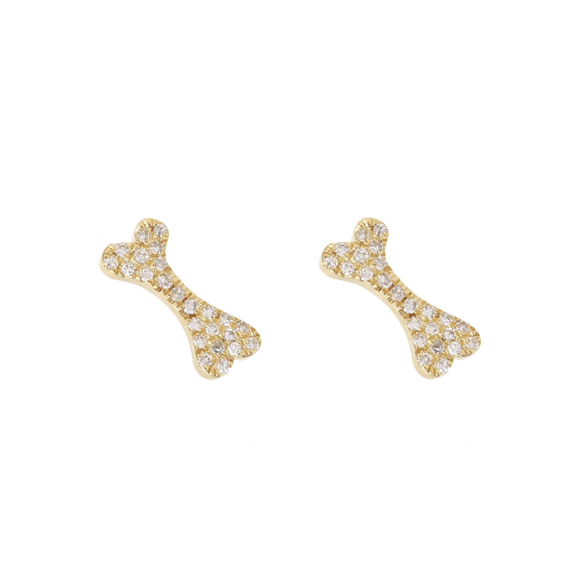 Dog Bone Stud Earrings.