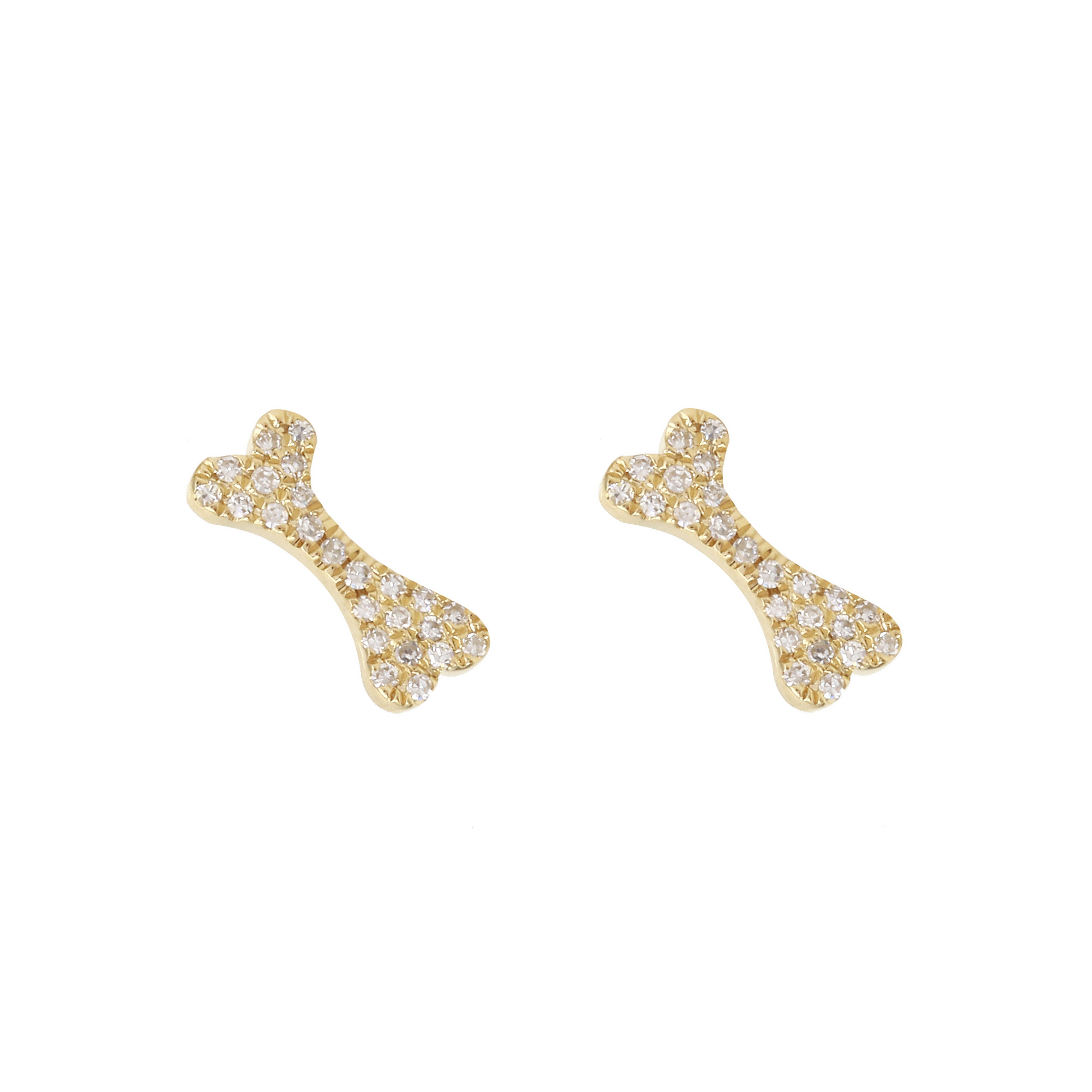 Dog Bone Stud Earrings.