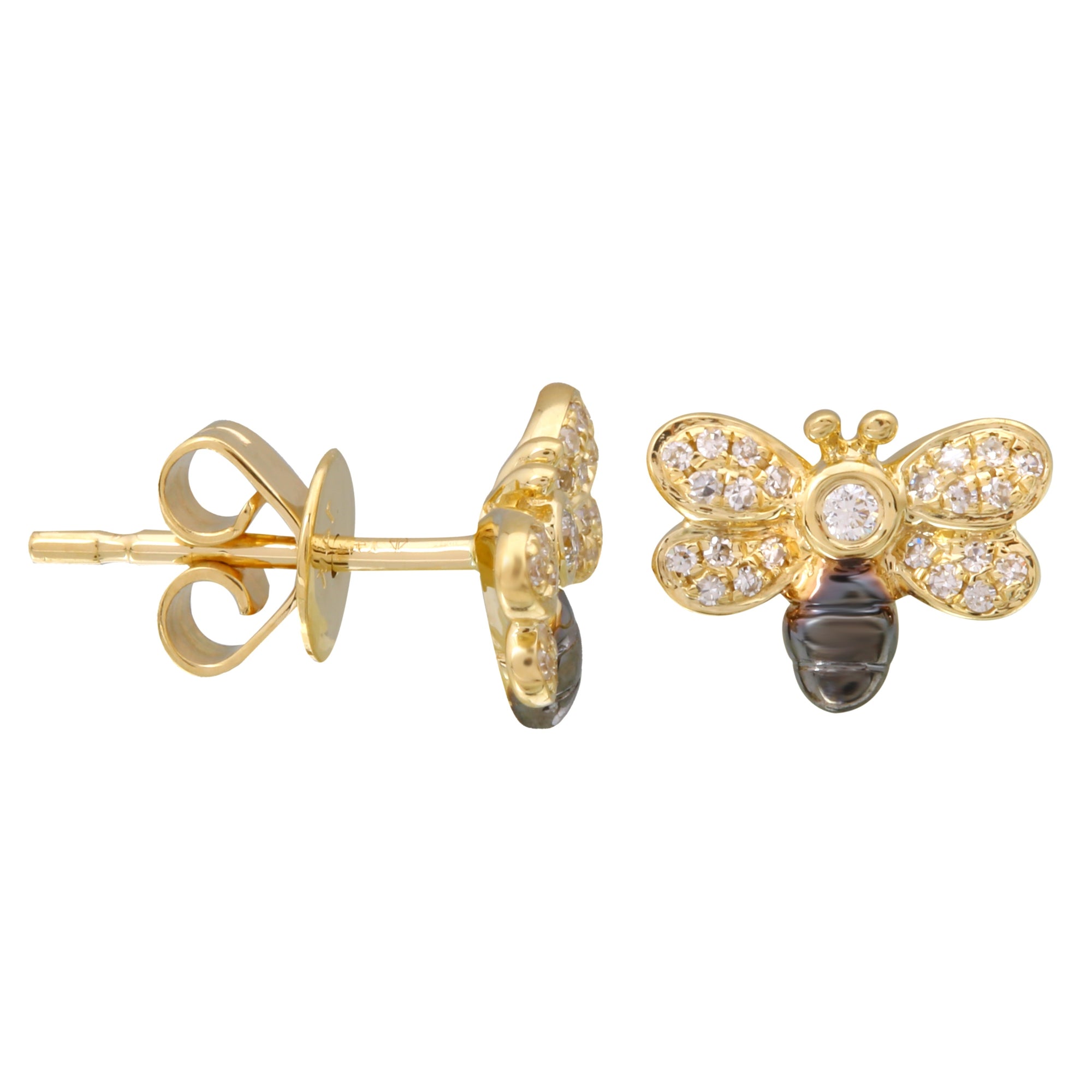 Diamond Bee Stud Earrings.