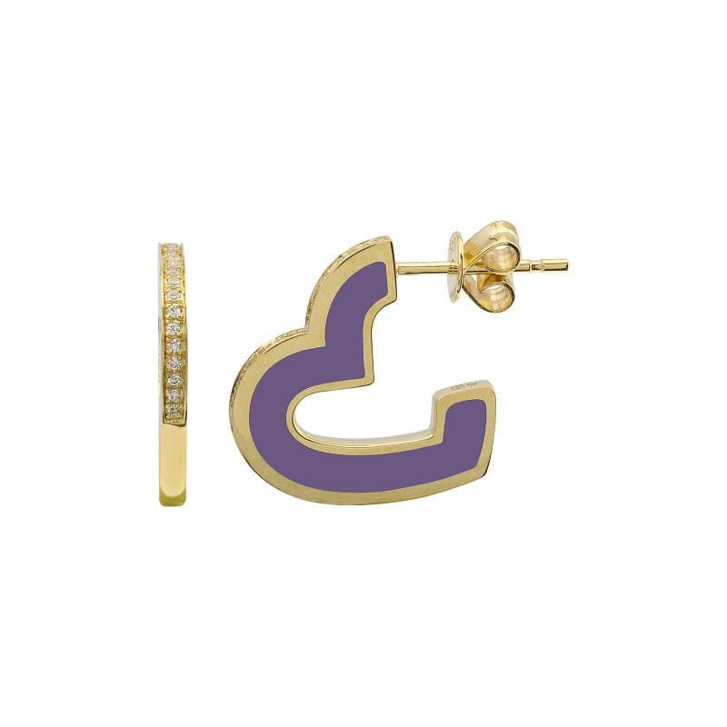 Purple Heart Enamel Post Hoops.