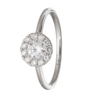 Halo Stack Band Engagement Ring.