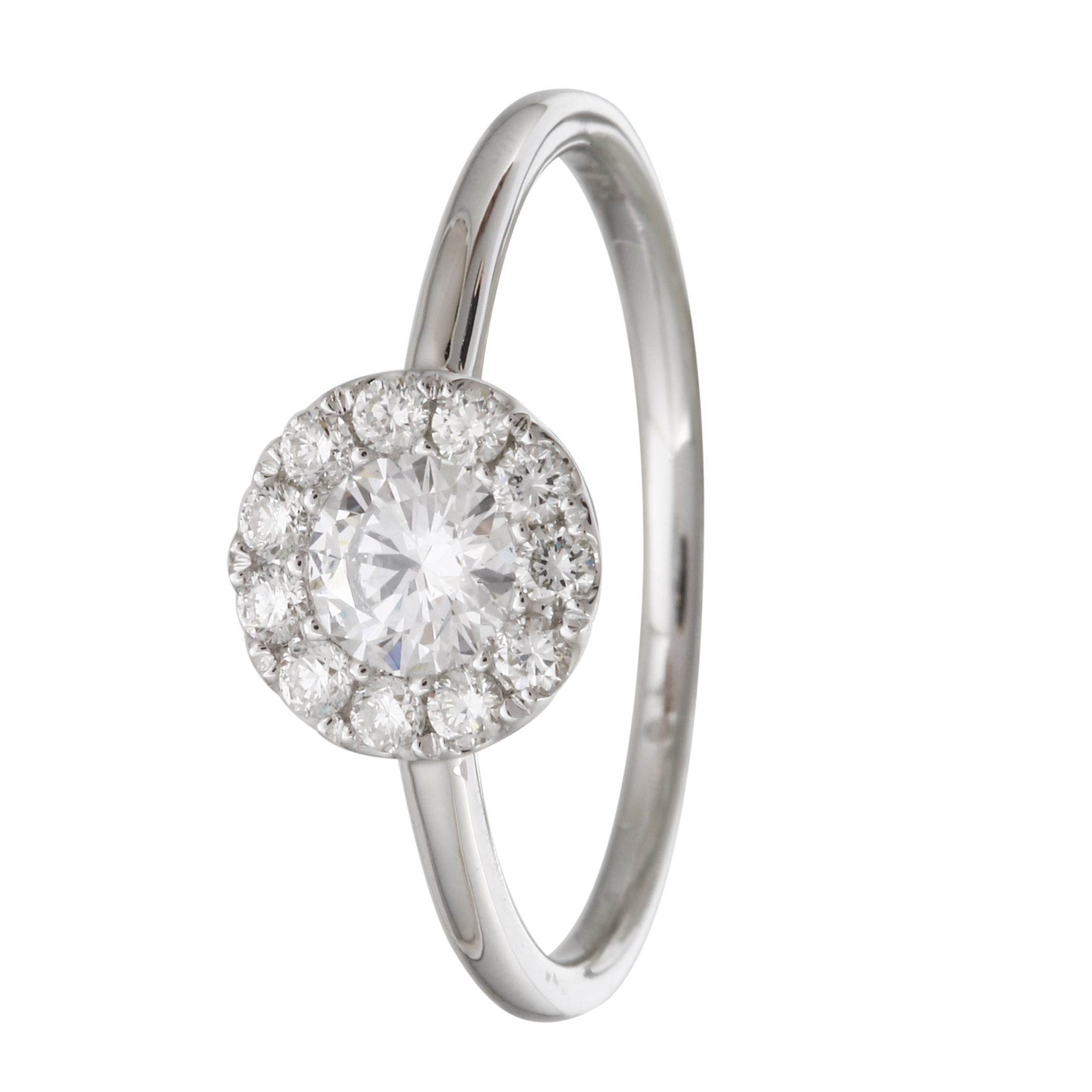 Halo Stack Band Engagement Ring.