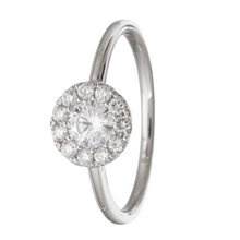 Halo Stack Band Engagement Ring.