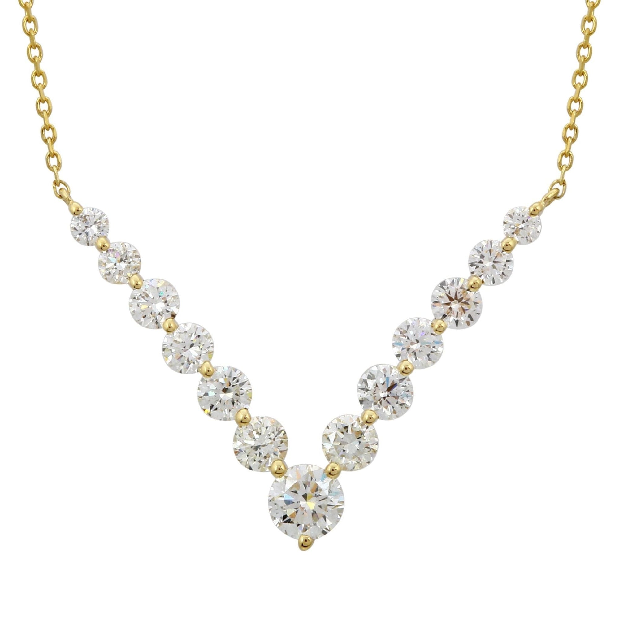 Diamond Chevron Station Necklace.
