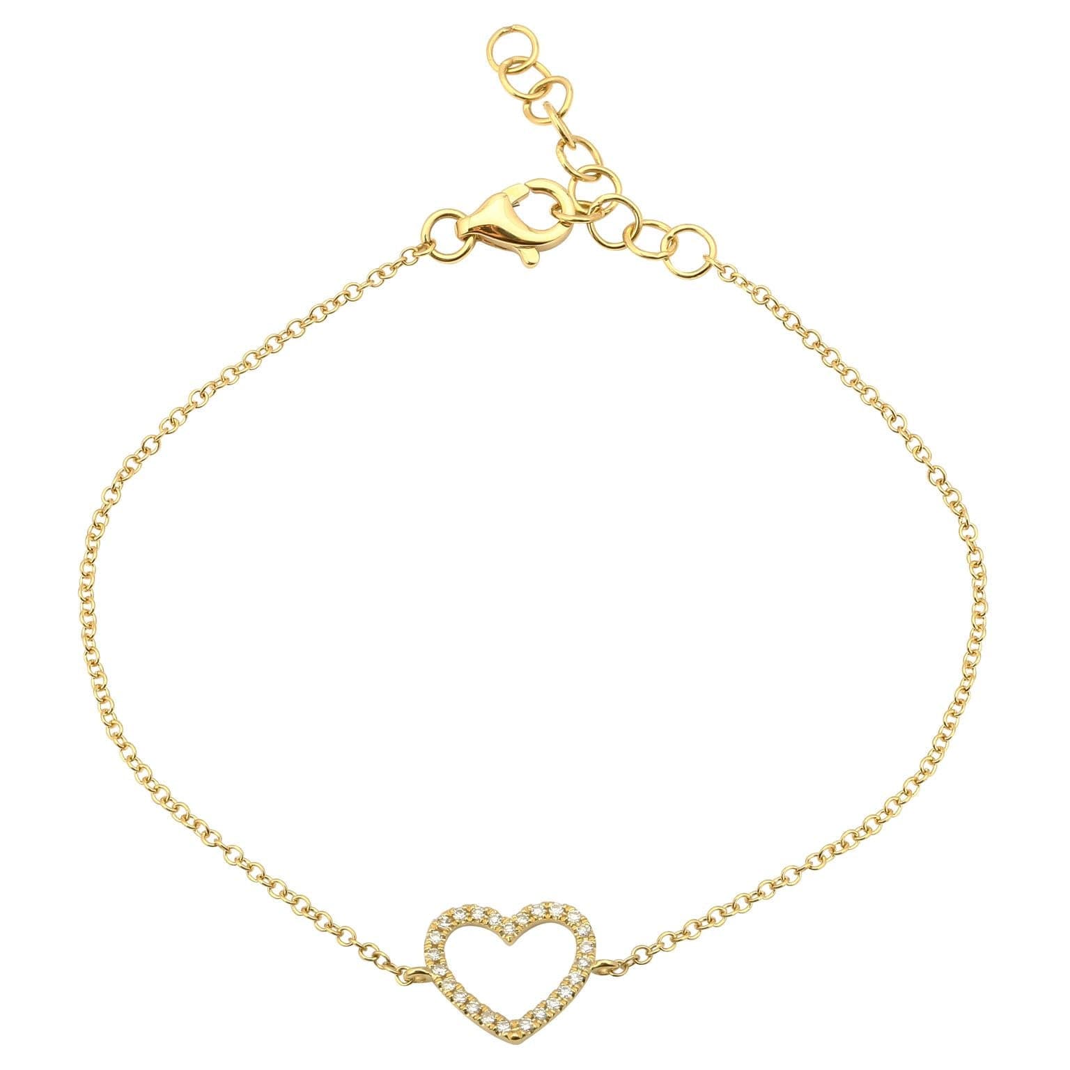 Diamond Open Heart Bracelet.