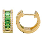 Wide Tsavorite Huggies.