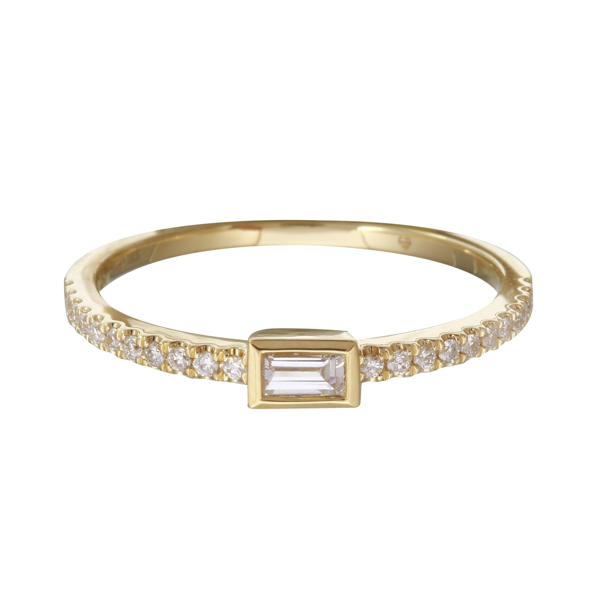 Solitaire Baguette Stack Ring.