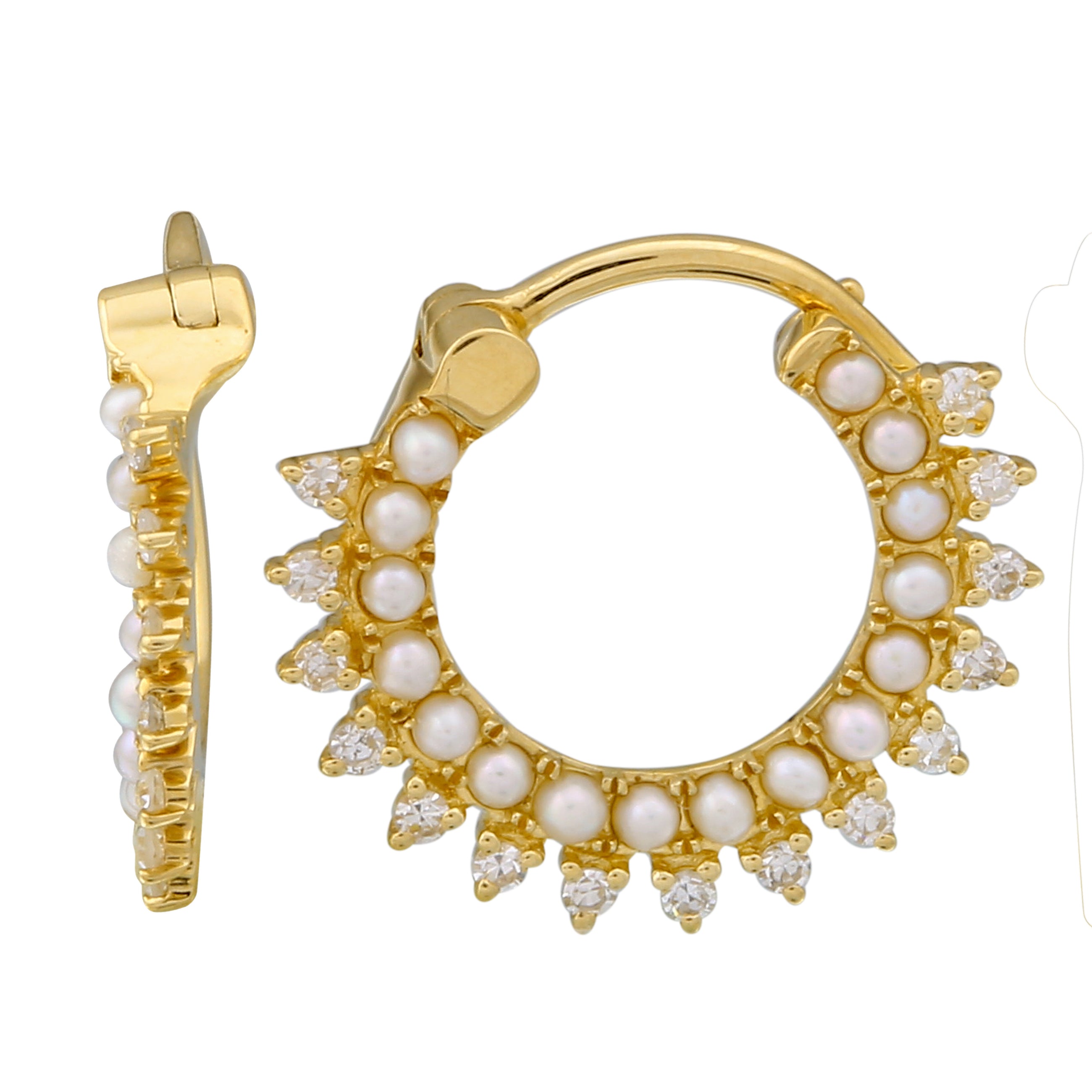 Pearl Lace Hoop Earrings.