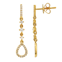 Dangling Diamond Stud Earrings.