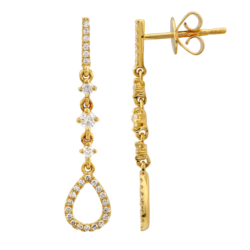 Dangling Diamond Stud Earrings.