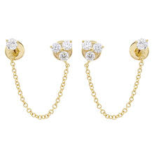 Chain Link Double Stud Earrings.