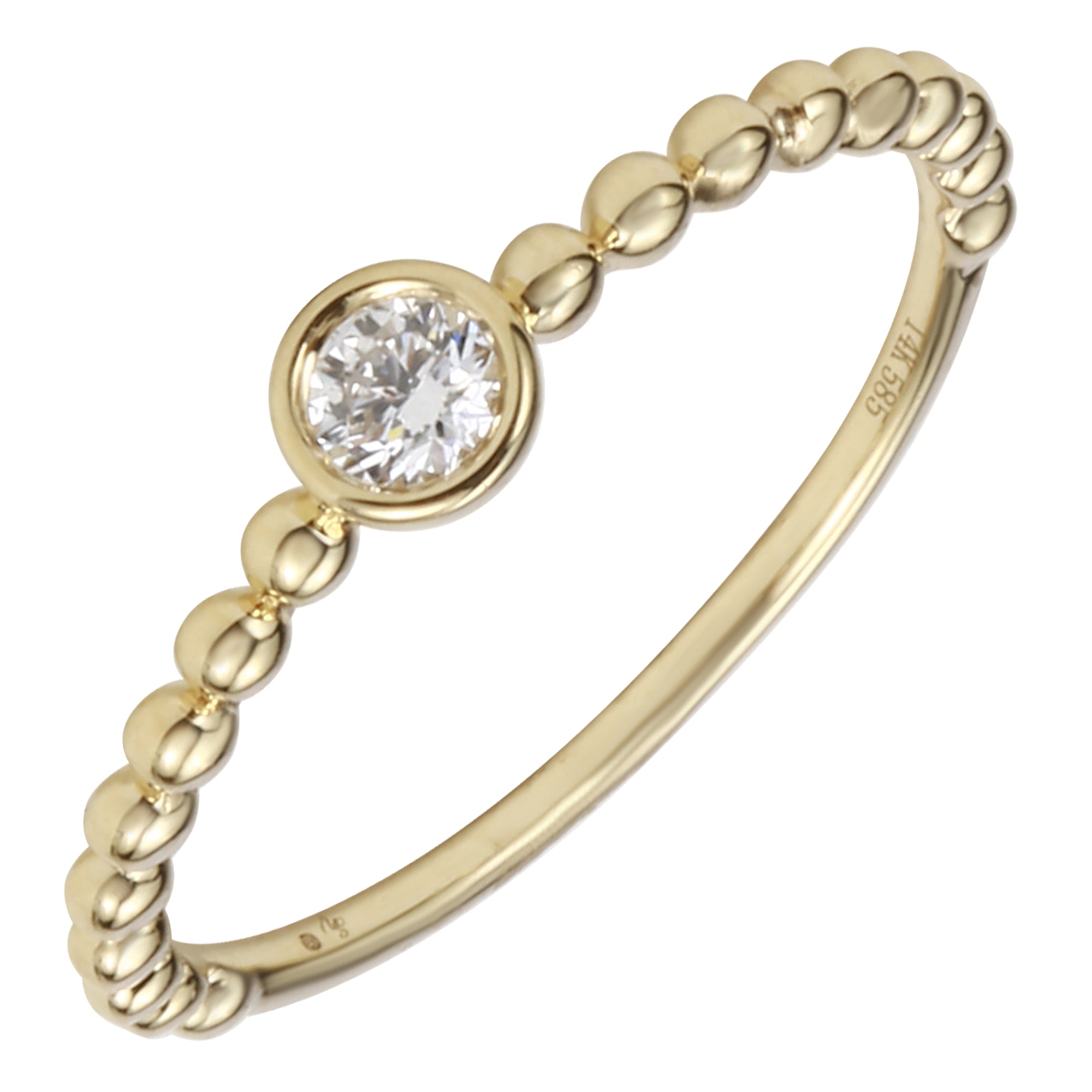 Beaded Bezel Stack Ring.