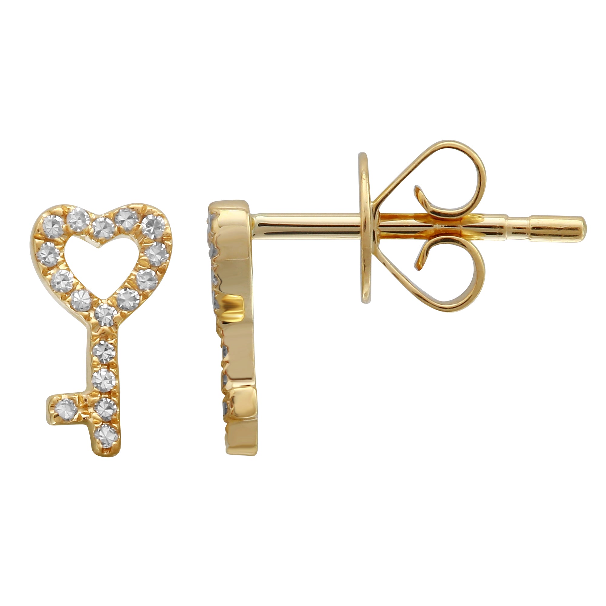 Heart Key Earrings.