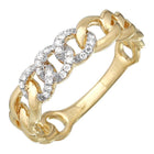 Diamond Cuban Curb Chain Link Ring.