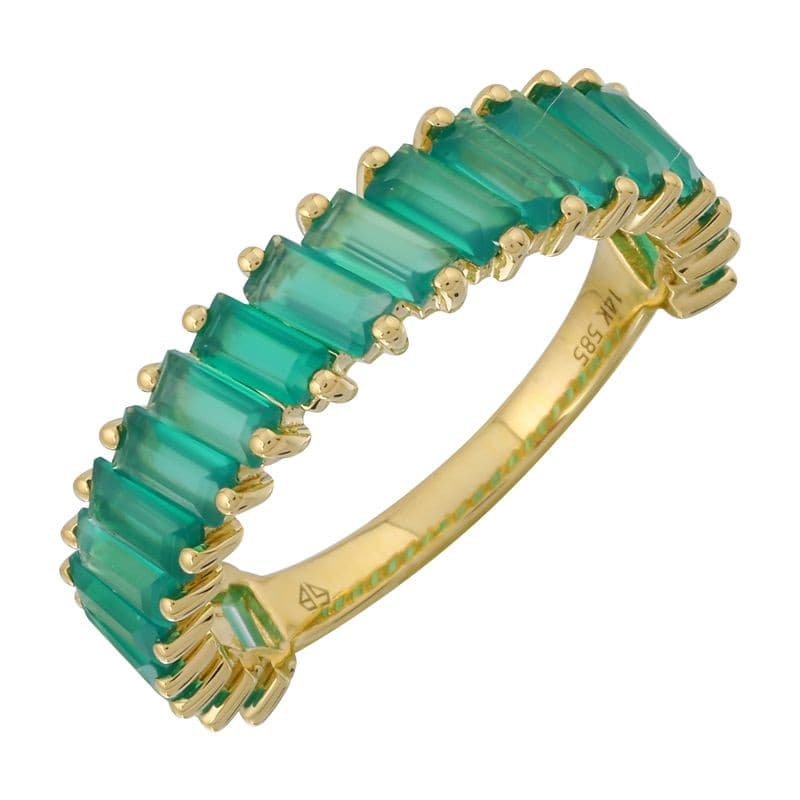 Slanted Baguette Gemstone Ring.