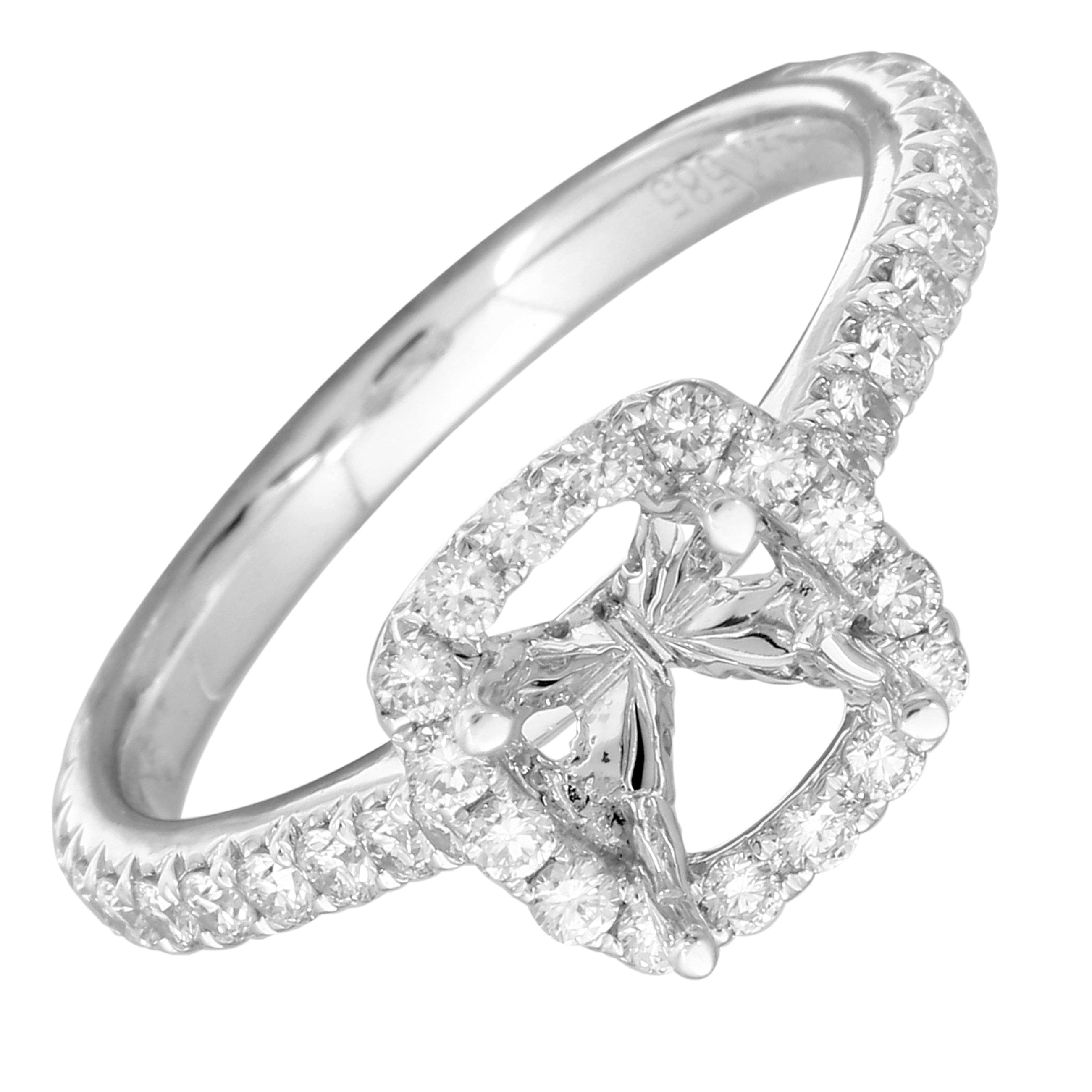Squared Halo Engagement Ring Setting.