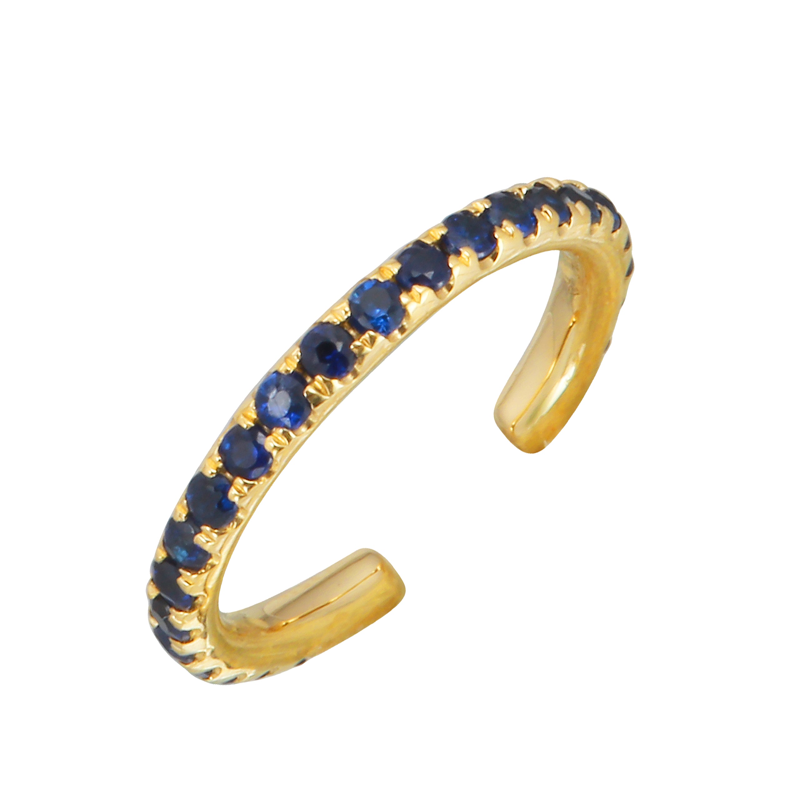Blue Sapphire Single Ear Cuff.
