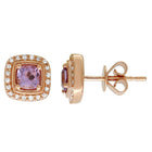 Amethyst Cushion Stud Earrings.