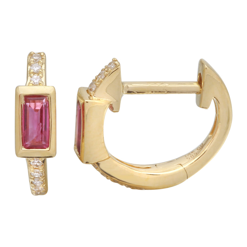Ruby Baguette Hoops.