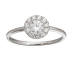 Halo Stack Band Engagement Ring.