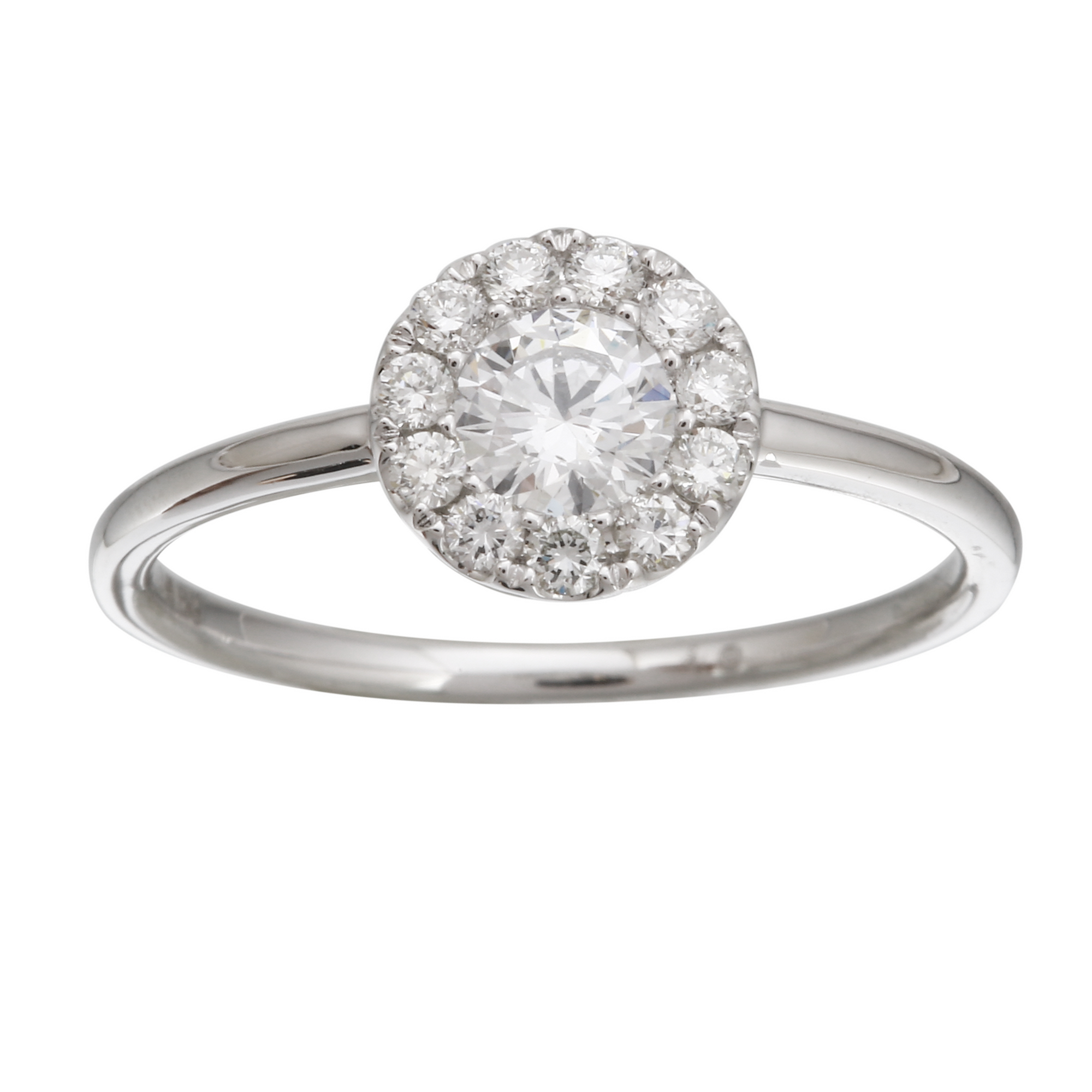 Halo Stack Band Engagement Ring.